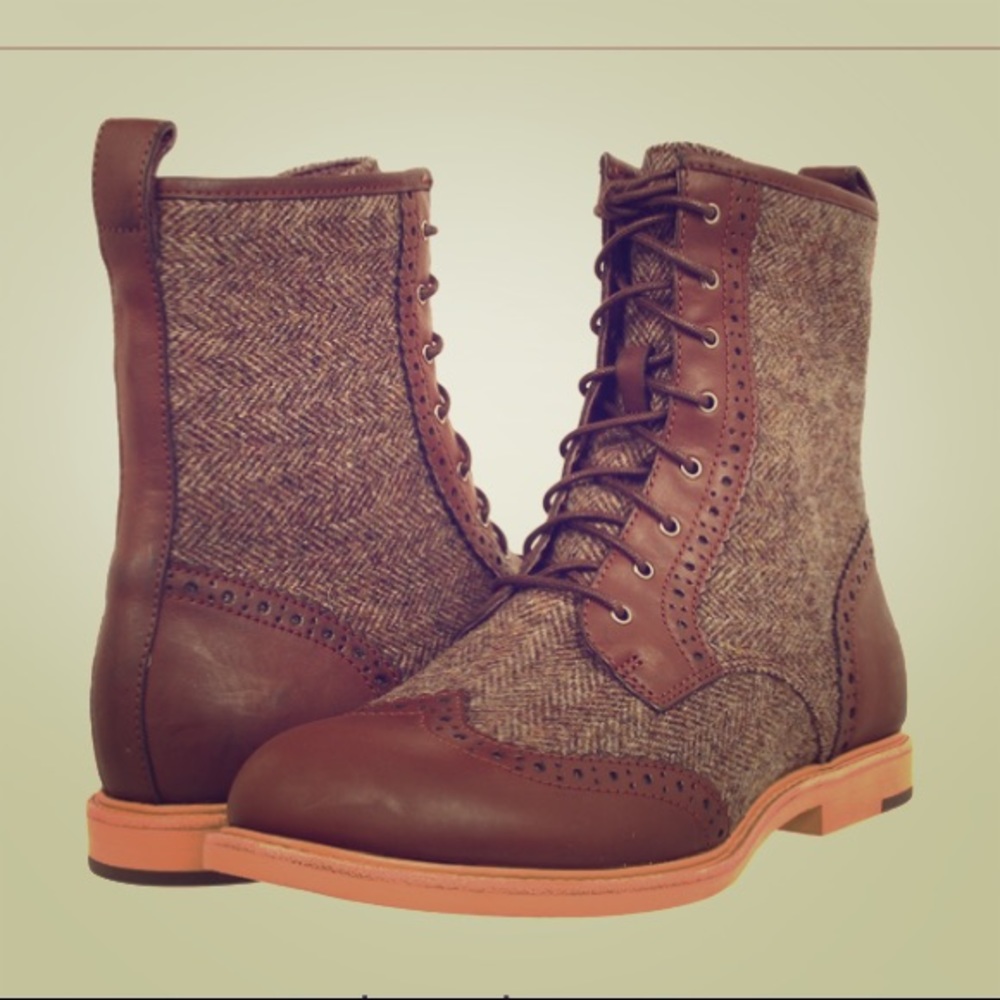 UGG tweed combat boots